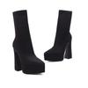 Dropshopping winter new thick-soled pointed-toed thick-soled large-size suede low-tube women's boots