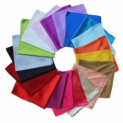 Square Silk Scarf For Women Bandanna Satin Pocket Square Handkerchief Hijab Hair Bands Neckerchief Headband Head Scarf Neck Wrap