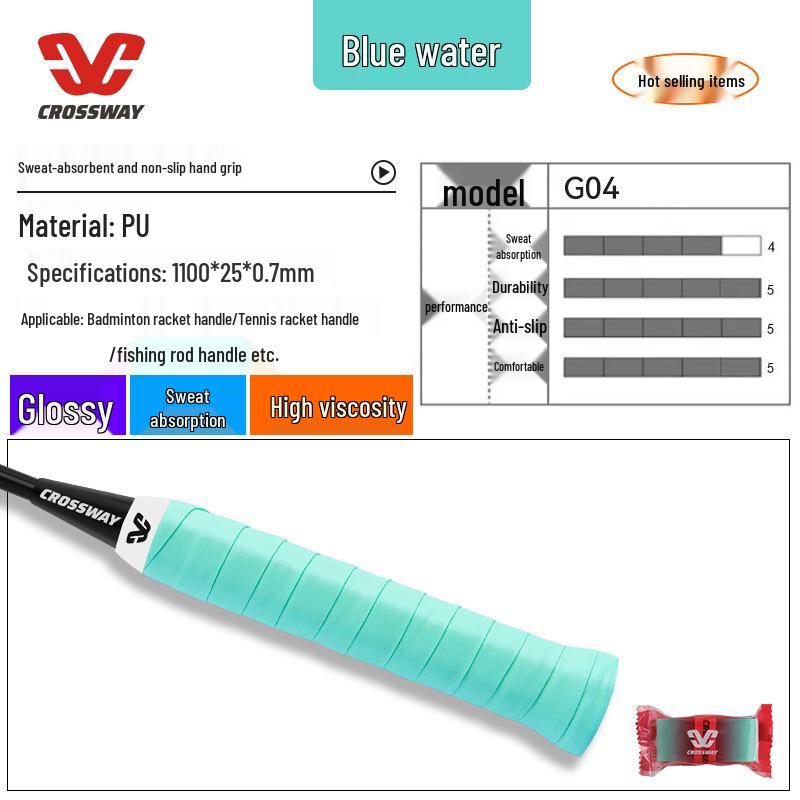 Candy Anti-Slip Sweat-Absorbent Badminton/Tennis Racket Grip - Shock-Absorbing, Individually Packed.
