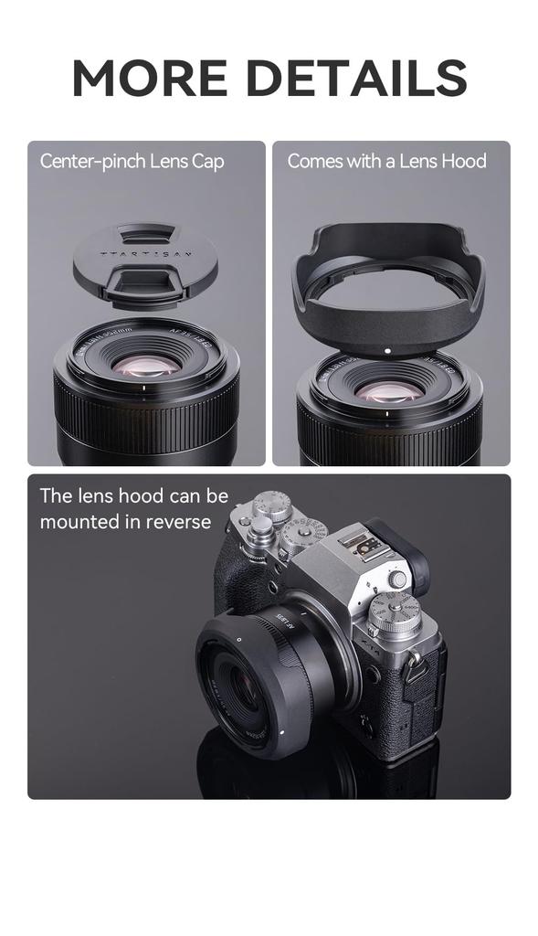 TTArtisan AF 35mm II Sony E Prime Large Interchangeable Meisho Kogaku Warranty F/1.8 E-mount Lens, Compatible, Lens, Aperture, Lens, Black, (2-year