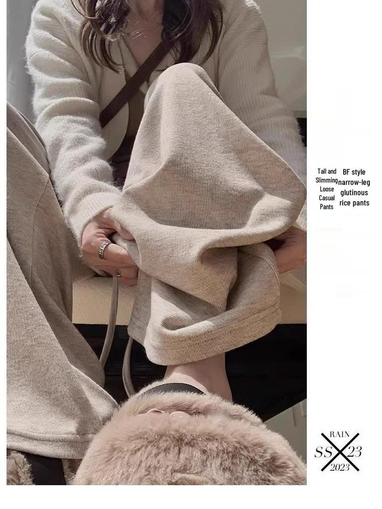 145 Petite High Waist Wide Leg Pants - Glutinous Rice Soft Drapey Straight Leg, Perfect for Spring & Autumn.