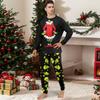 Print Cute Family Set Pajamas, Home Clothes, Family Set Long Sleeve Top Pants Set
