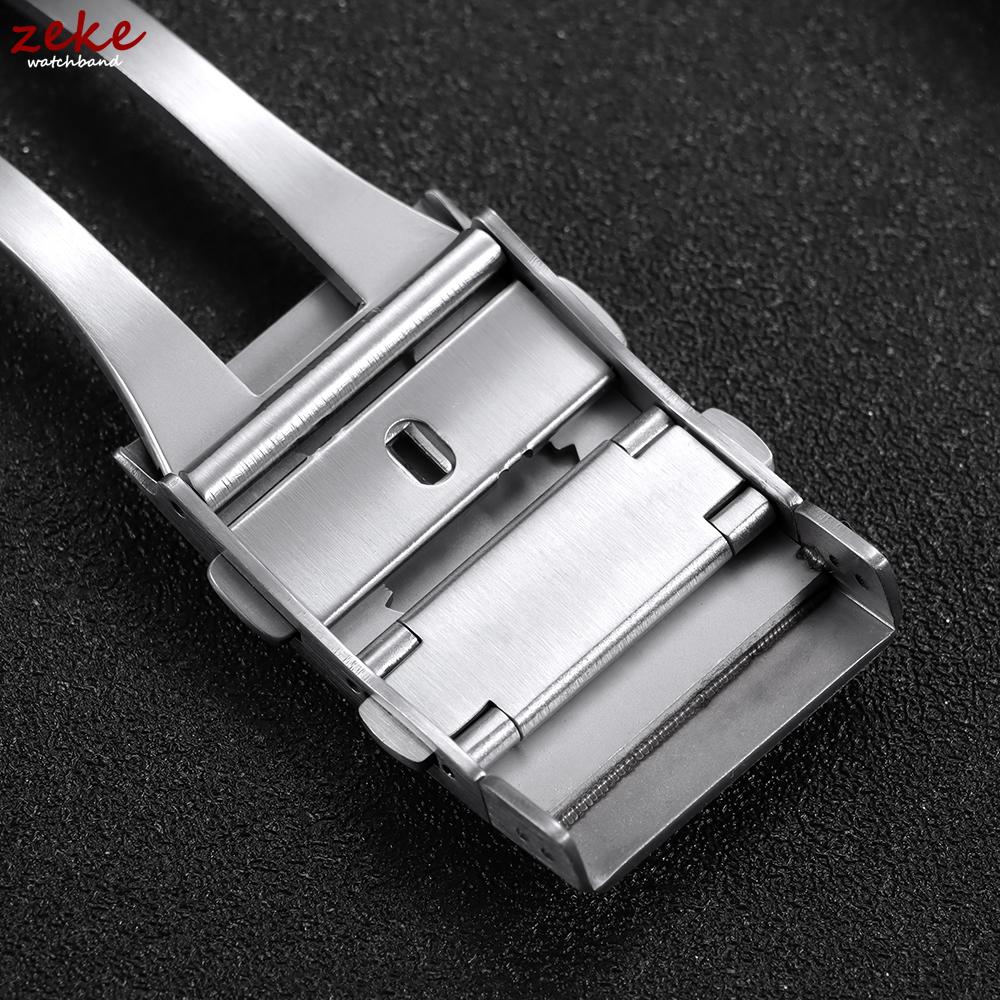 Luxury 316L Solid Stainless Steel Watch Clasp 18/20/22mm Extendable Adjustable Folding Watch Buckle Premium Metal Silver Button
