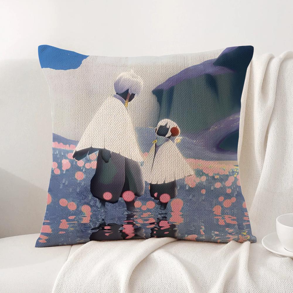 Game Sky ChildREn of the Light Cushion Cover Natural Linen Pillow Cover DoubleSided Print Cushion Case for Sofa Home Decor Gift