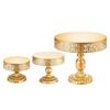 3PCS Gold Cake Stand Decorative Iron Reusable Detachable Stable Cupcake Holder for Party