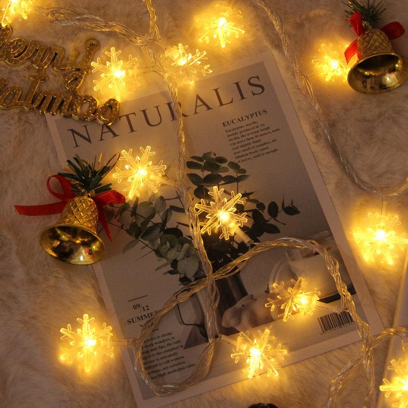 

LED Snowflake Colored String Lights, Battery/USB Powered, Starry Sky Wedding & Christmas Decoration 6m 40 lights - Colored Snowflake - USB