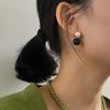 Pearl Ball Drop Earrings (black Onyx)