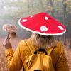 Elegant Lace Trim Mushroom Cap Party Hat For Cosplay Halloween Costume And Stage Performances with Soft NonWoven Fabric