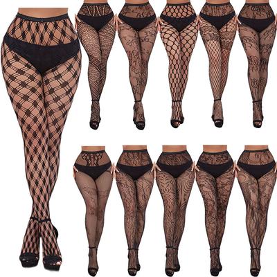 Halloween Jacquard Bat Net Socks High Elastic Fishnet Socks Cosplay Skeleton Net Socks