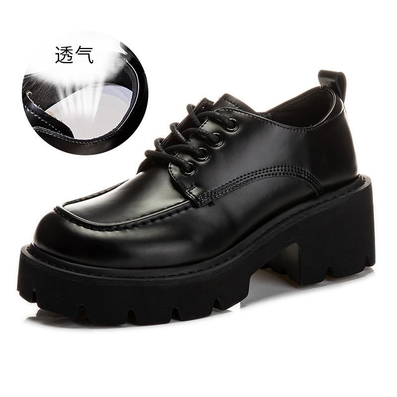 

Кожаные туфли Мэри Джейн женские 2025 весна новые женские лоферы в стиле маленького аромата модные на толстом каблуке с мелким вырезом одинарные туфли женские 40 чёрный