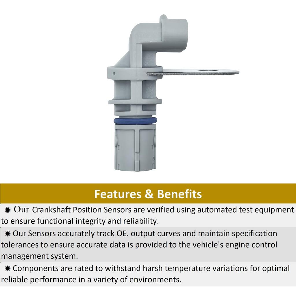 Crankshaft Position Sensor 12703627 12585546 for 07-09 Buick Allure Lacrosse Rainier, 06-15 Cadillac Cts Escalade, 07-19 Chevrolet, 07-14 GMC