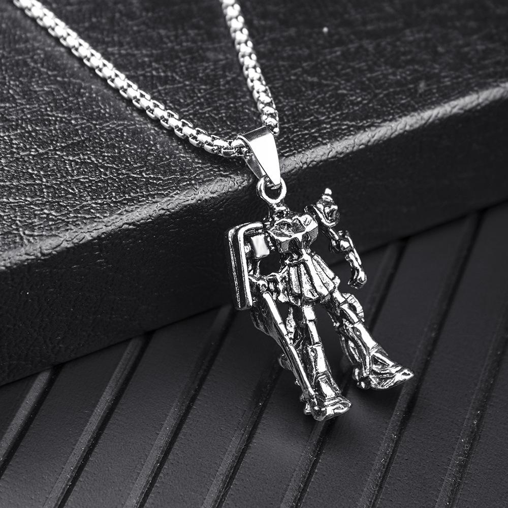 Stainless Steel Jewelry Vintage Transformers Robot Necklace Men'S Titanium Steel Pendant