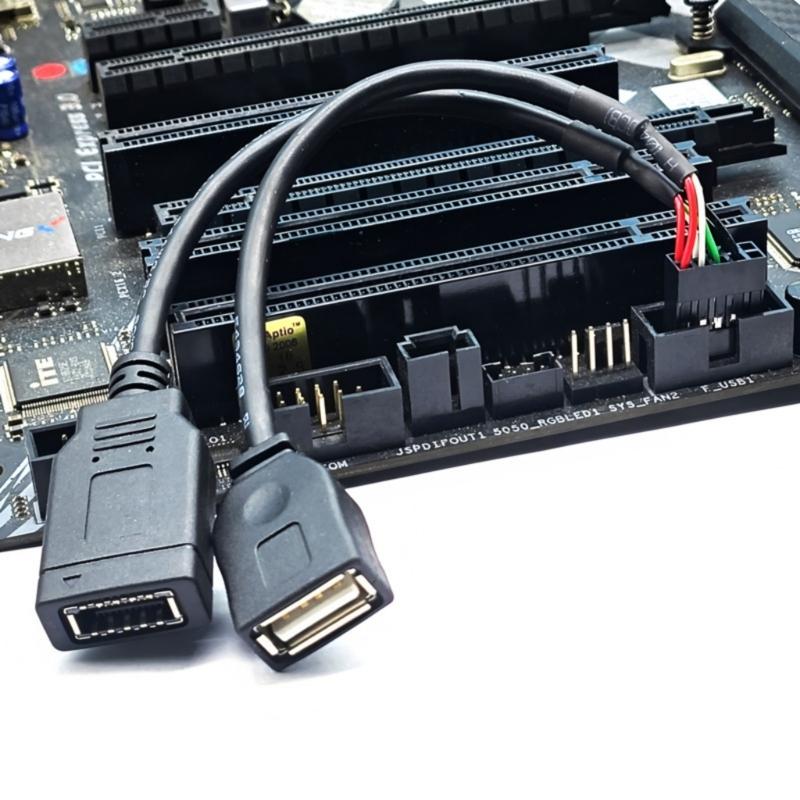 USB2.0 9PIN to USB +Type E Converters Cable Featuring Front Type C Port for Enhances Motherboard Compatibility 5.91inch