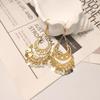 Women's Hollow Ear Hook Retro Disc Tassel Long Ethnic Style Earrings