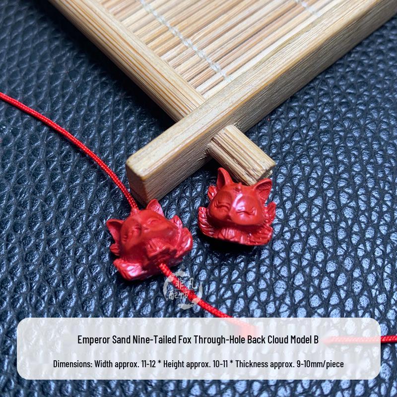 Cinnabar Animal Charm Bracelet: Nine-Tailed Fox, Elephant, Tiger, Doraemon Beads