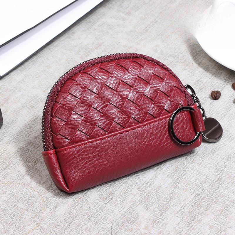 Torebka damska, Ręcznie tkany portfel damski, Prosta portmonetka, Portfel, Skóra PU, Mały zamek błyskawiczny, Kosmetyczka