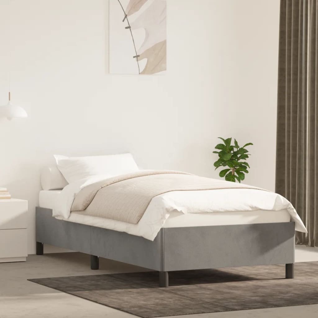vidaXL Bettgestell ohne Matratze Hellgrau 80x200 cm Samt