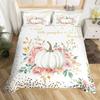 Happy Thanksgiving Comforter CoverFall Harvest Pumpkin Duvet Cover Full King for Boys Teens Adult Autumn Maple Leaf Bedding Set