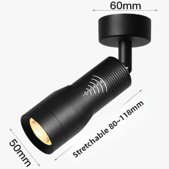 Adjustable 5°~60° Narrow Beam Angle Black White LED Focus Surface Mounted Ceiling Spotlights 7W Zoomable Spotlights with Zooming