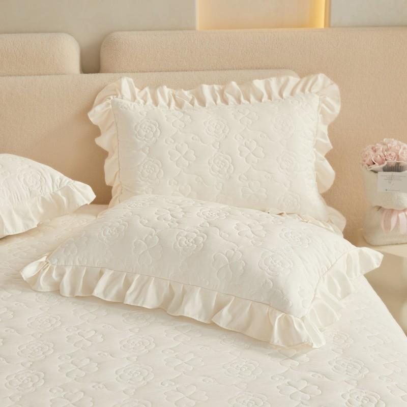 Floral Embossed White Lace Coverlet Bedspread with 2 Pcs Pillow shams Solid White Full/Queen/King Bed Cover 3Pieces Bedding set