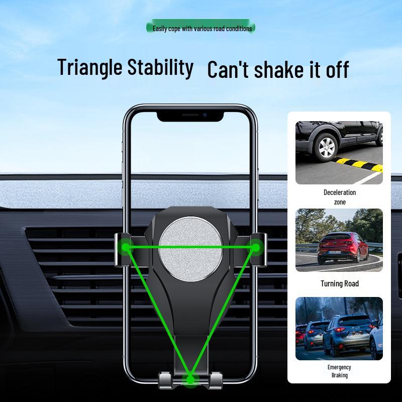 Gravity-Sensing Car Phone Holder with Buckle Mount for Air Vent Navigation