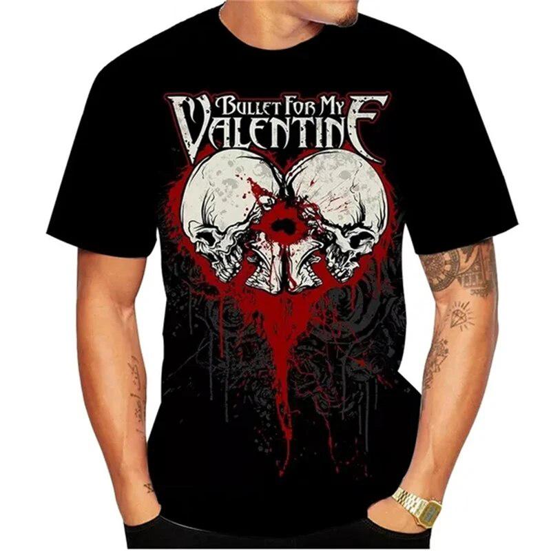 Letné topy Bullet For My Valentine Tričká Metal Rock Band 3D tlač Muži Ženy Ležérne Móda Nadrozmerné tričko s krátkym rukávom