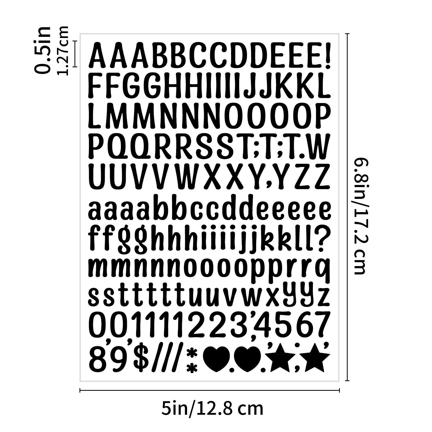 

0.5-inch Letter Sticker Color Art Body Waterproof Small Size Hand Account Decoration DIY English Letter Sticker