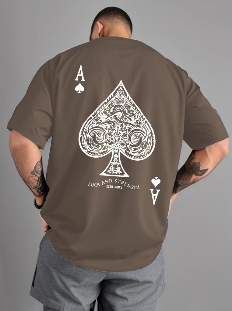 2025 Summer Unisex Latest Polyester 3d Spades A Print Oneck Short Sleeve Unisex Casual Sport Plus Size Unisex Clothing