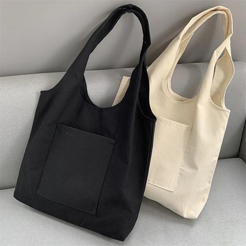 Plátěná taška pro ženy Nové ležérní tašky přes rameno Shopper Girls kabelky Ekologická ekologická úložná taška