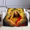 "Jesus Blessing Design on Blanket" Patterned flannel blanket perfect for the bedroom living room, sofa, or a little nap