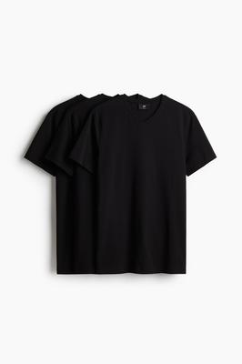 H M 3 Pack sliM FiT V Neck T sHirTs Black