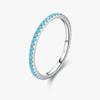 S925 Turquoise Minimalist Stackable Ring Elegant Thin Band for Women Fashion Jewelry