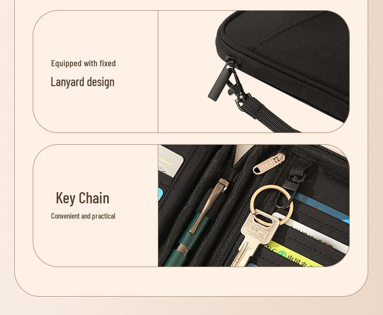 Unisex Passport and Ticket Holder, Anti-theft Multifunctional Travel Document and Credit Card Bag