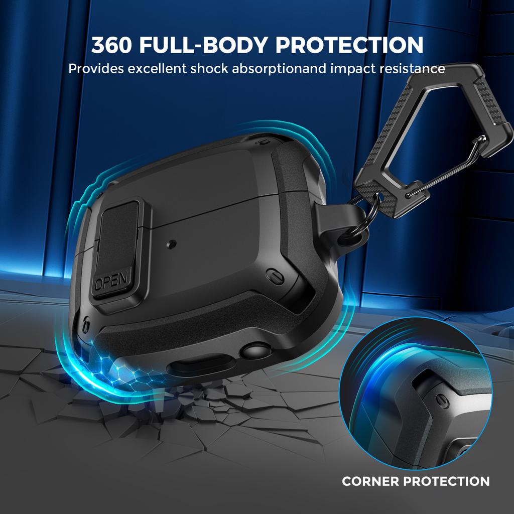 For Samsung Galaxy Buds3/Buds3 Pro Case TPU Anti Drop Protective Earphone Cover with Carabiner