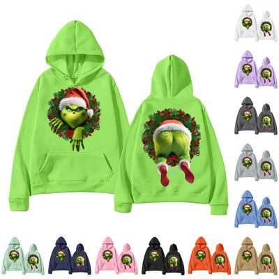 Sudadera Casual Navideña con Estampado de Letras para Mujer con Bolsillos, Pulóver de Moda para las Fiestas