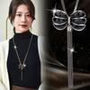 Bow Tassel Premium Sweater Chain Women'S Long Snake Bone Chain Sweater Necklace