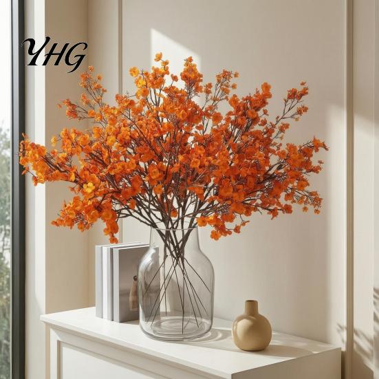 Durable Faux Plant Accents for Home Realistic Artificial Flowers Autumn Decoration, Silk Floral Reusable Harvest Festival Flower Stems Branches