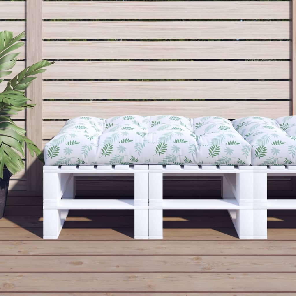 Pallet Cushion with Leaf Pattern 120 X 80 X 12 Cm Fabric