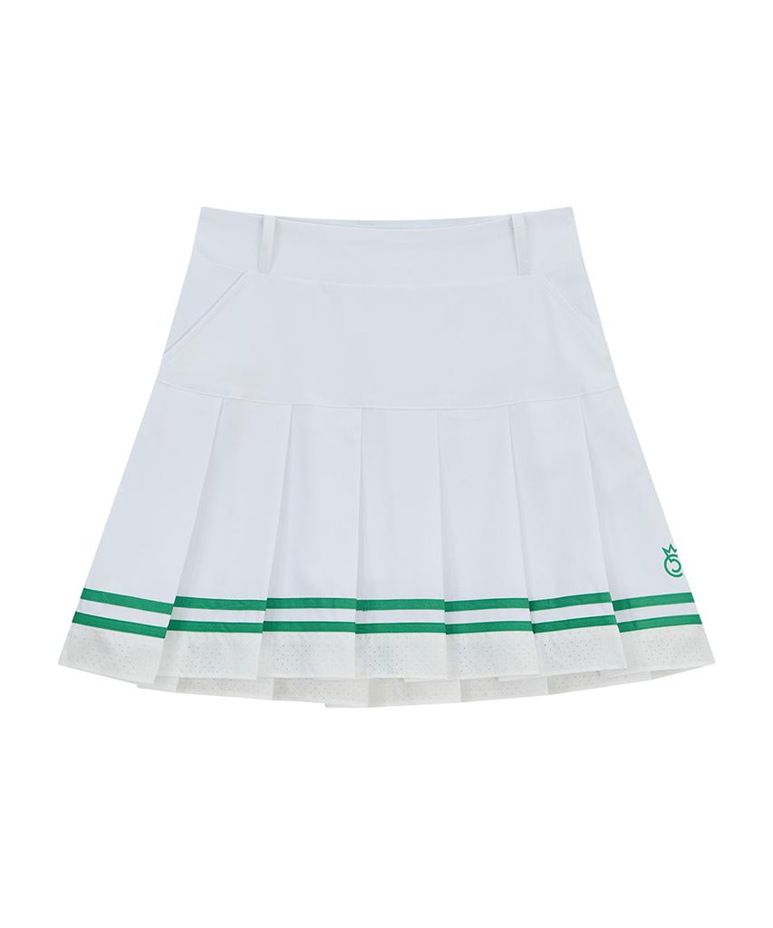 CHUCUCHU Air Punching Pleated Skirt (White) Cbfss-Sk002W