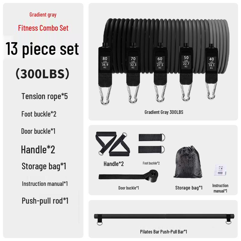 Professional TPE Resistance Band & Push-Pull Bar Set for Fitness and Yoga - Multifunctional Exercise and Auxiliary Elastic Rope