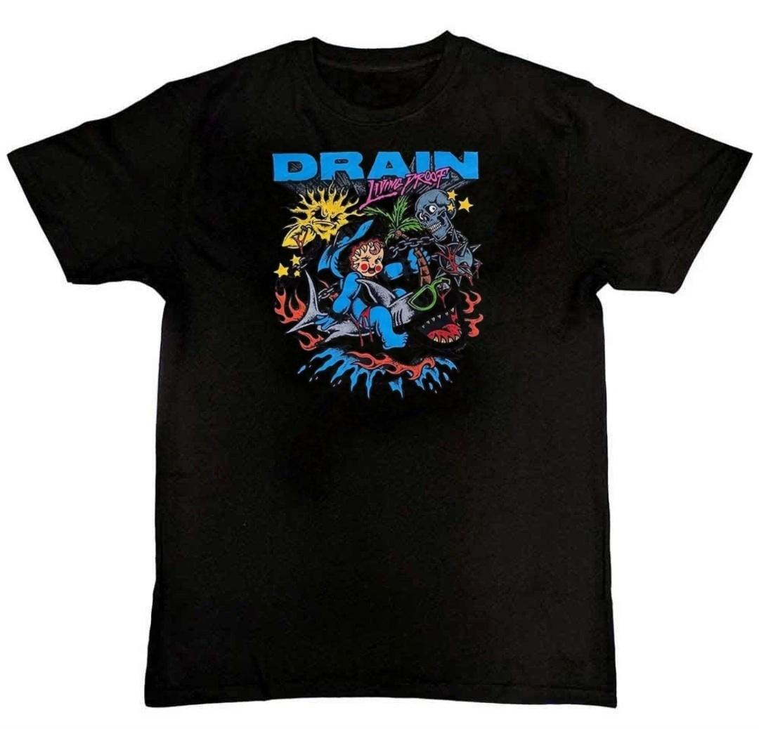 

New! Drain Band Living Proof Graphic Print Unisex Mens T-Shirt S M L XL 2 3 4 XL S разноцветный
