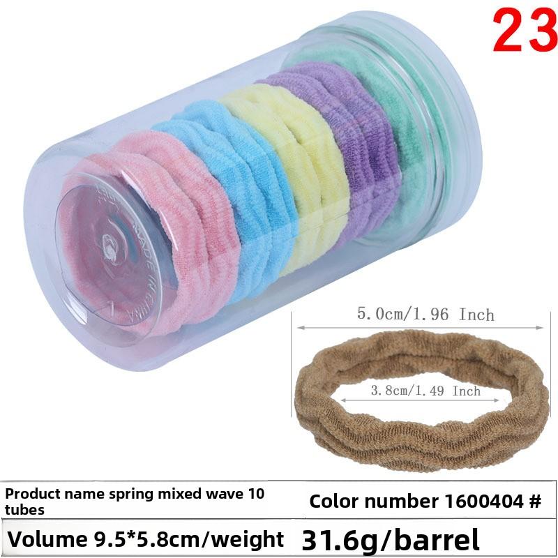A Girl's Gradient Color Seamless Hair Tie Colorful Hair Band Headband Candy-colored Leather Band Hair Accessory and Headwear