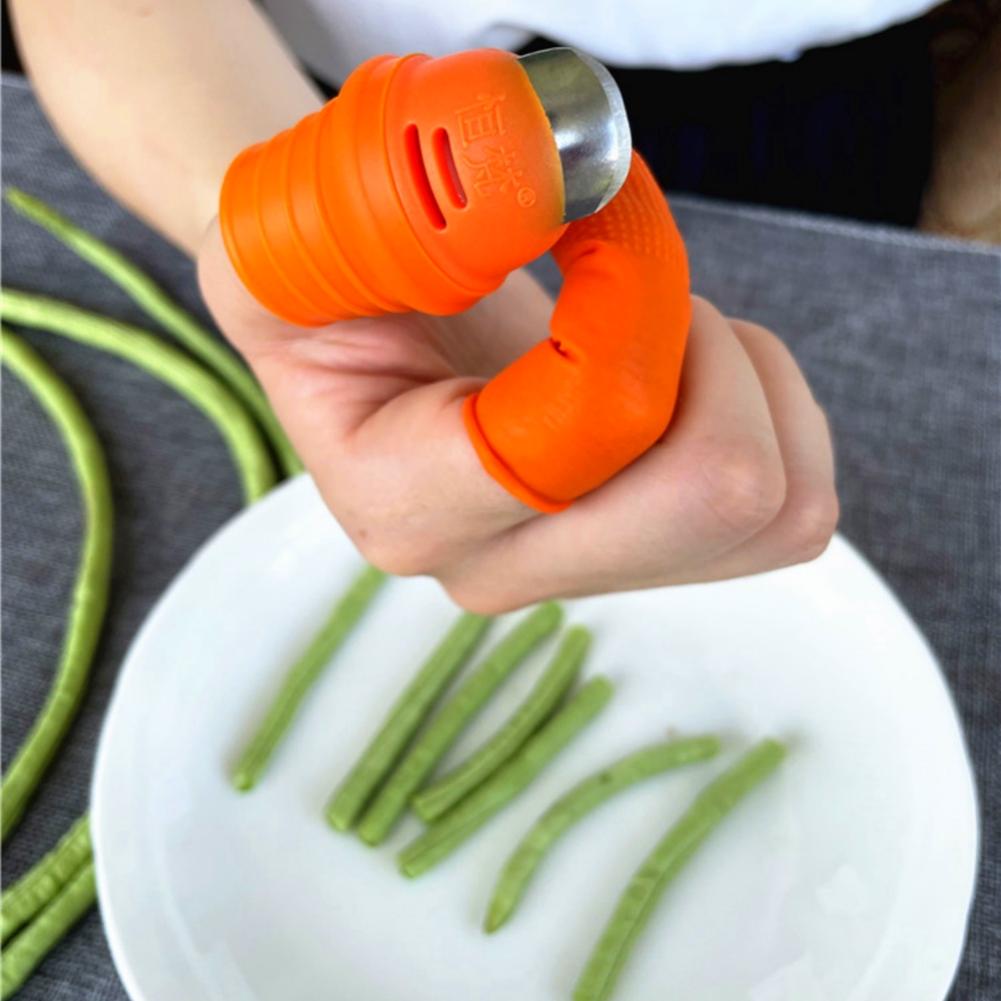 Silicone Thumb Knife Finger Protector Metal Fingernail Gears Cutting  Plant Vegetable Flower Garden Blade Scissors Kits 1/10Pcs