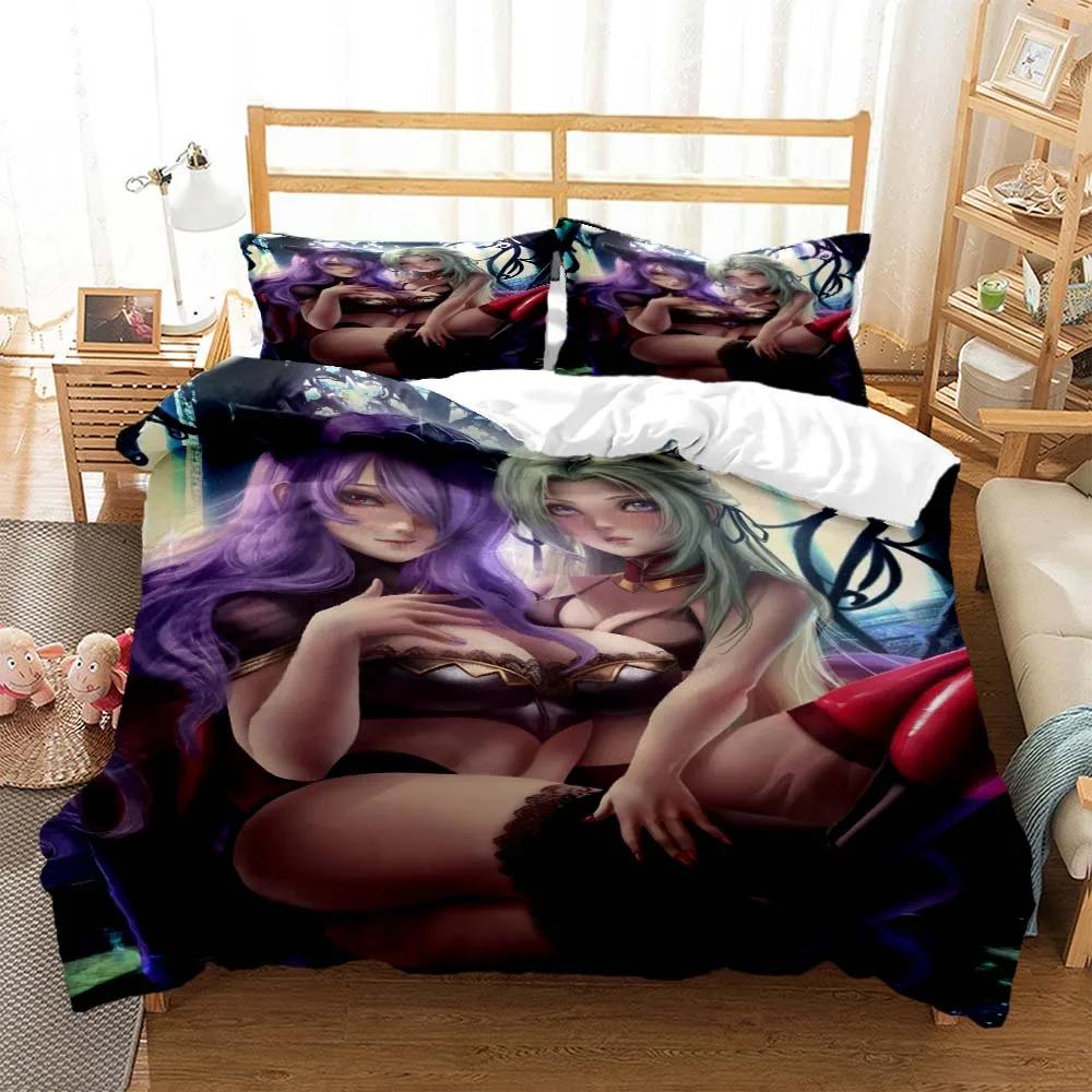 Sexy Beauty Cartoon Digital Printed Bedding Comforter Bedding Sets Bedding Set Luxury King Size Bedding Set Costomizable