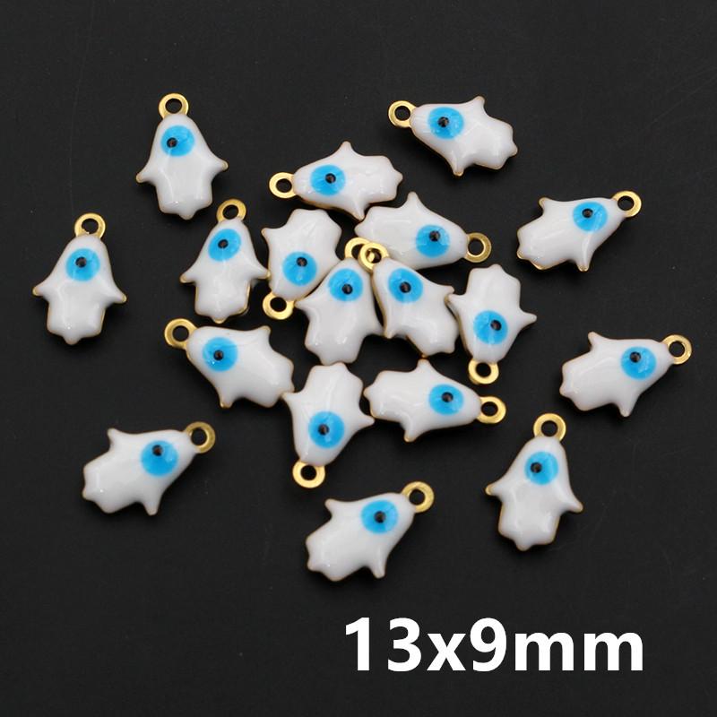 20pcs 8.5x6mm Enamel Evil Eyes Ball Charms Pendant Small DIY Jewelry Making Accessories Findings for Necklace Bracelet Earrings