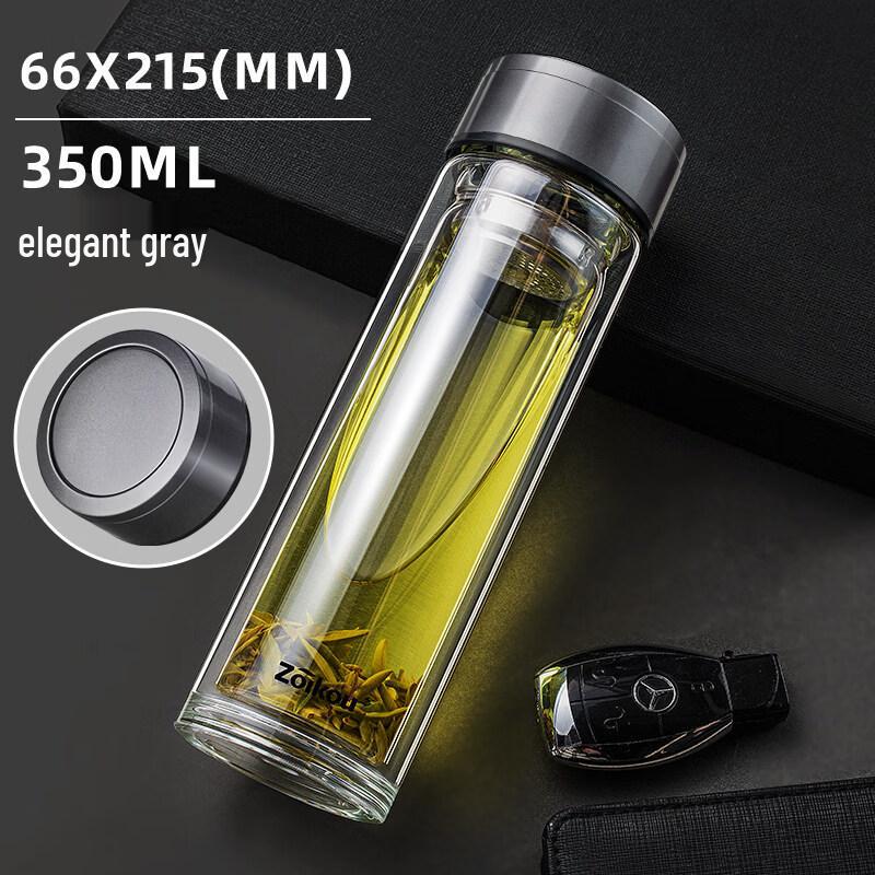 ZISIZ Men s Double-Layer Glass Water Cup