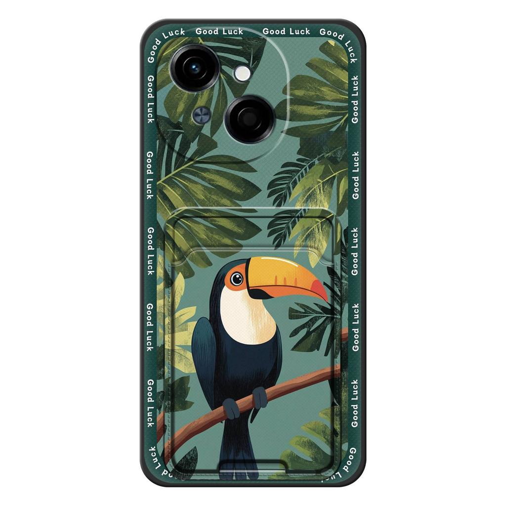 Cover Cute Phone Case For Tecno POP9 4G/Spark GO 1/KL4 Card Bag Back Cover Durable Dirt-resistant Graffiti Soft Case TPU