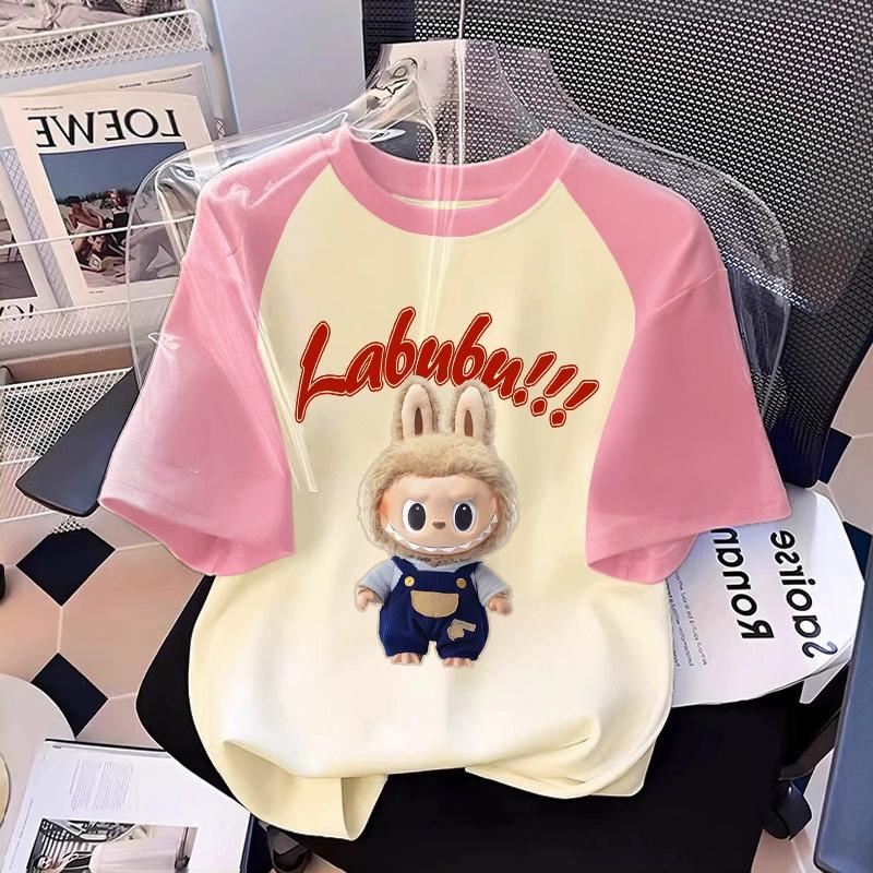 Monster Elf Cartoon Grafik labubu Kinder Bedrucktes T-Shirt Sommer Herren und Damen Lässiges Outdoor Kurzarm T-Shirt Mädchen Top