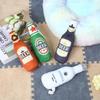 Plush Vodka Whiskey Bottle Squeaky Dog Toy - Chew Resistant & Teething Friendly