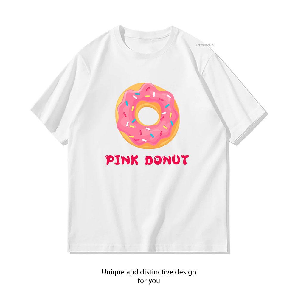 

I LOVE PINK donut tshirt Women Unisex Casual cotton graphic t shirts Adult streetwear camisetas tops tee Shortsleev S